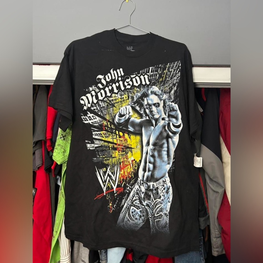 Vintage John Morrison WWE Wrestling Black Men's Large T-Shirt New with Tags 2011